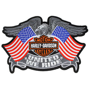 United We Ride Eagle with Flags Large Patch Embroidered Official