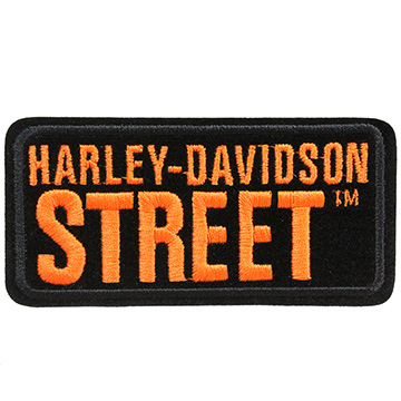 Patch Brodé Harley-Davidson Street Glide - Environ 10.5 X 4.5 Cm - Noir Et Orange - Licence Officielle, Qualité Motard