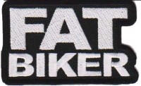 Fat Biker Patch Embroidered biker tab patch heat seal backing