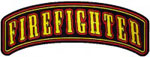 Firefighter Rocker Patch Embroidered biker tab patch heat seal backing