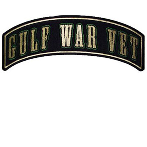 Gulf War Vet Rocker Patch Embroidered biker patch heat seal backing