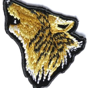 Howling Wolf Patch Embroidered biker patch heat seal backing