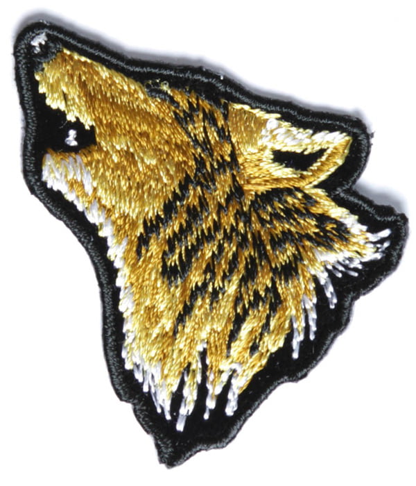 Howling Wolf Patch Embroidered biker patch heat seal backing