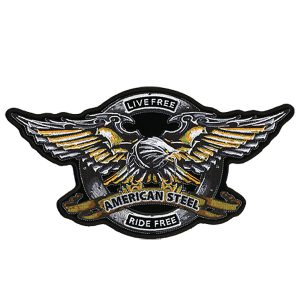 Iron Eagle Patch Embroidered biker patch heat seal backing
