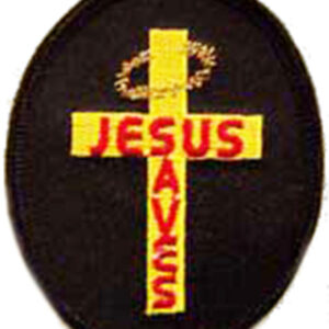 Jesus Saves Yellow Cross Christian Patch Embroidered biker patch