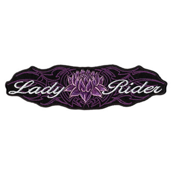 Lady Rider Patch Embroidered biker patch with heat seal backing