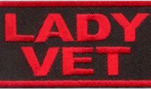 Lady Vet Patch Embroidered biker patch heat seal backing