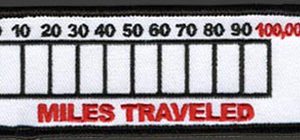 Miles Traveled Patch Patch Embroidered funny tab patch heat seal backing