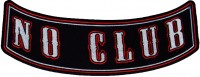 No Club Rocker Patch Embroidered biker tab patch heat seal backing