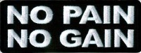 No Pain No Gain Patch Embroidered biker tab patch heat seal backing