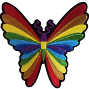 Colorful Butterfly Patch Embroidered biker patch heat seal backing