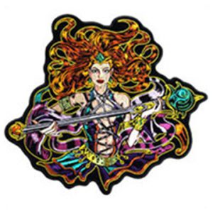 Sorceress Patch Embroidered biker patch heat seal backing