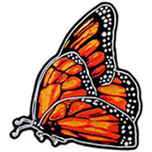 Upwing Butterfly Patch Embroidered biker patch heat seal backing