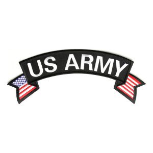 US Army Rocker Patch Embroidered biker patch heat seal backing