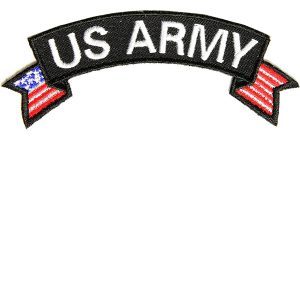 US Army Rocker Patch With Flag Patch Embroidered biker patch heat seal backing