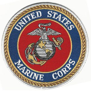 US Marine Corps Patch Embroidered biker patch heat seal backing