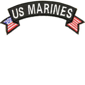 US Marine Corps Rocker Patch With Flags Patch with heat seal backing