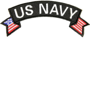 US Navy Large  Rocker Patch With Flags Patch with heat seal backing