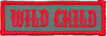 Wild Child Patch Embroidered biker tab patch heat seal backing