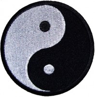 Yin Yang Patch Embroidered biker tab patch heat seal backing