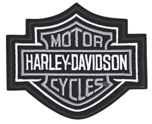 Bar & Shield, Silver Patch Embroidered official Harley Davidson patch