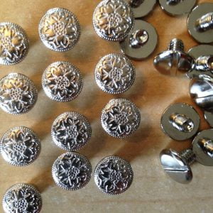 Floral Chicago Screws 1/4" Nickel Plated Brass 100 pack leather work
