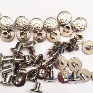 Floral Chicago Screws Fancy 1/4" Silver 20 Pack for Leather Crafting